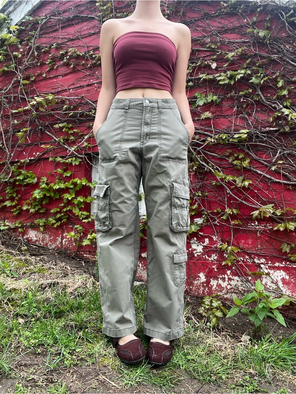Hollister Olive Green Cargo Jeans